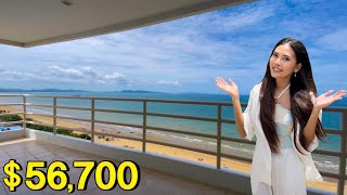 56700 199M THB Pattaya Beach front Condo with “Spacious Ocean View” in Thailand [upl. by Sufur]