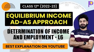 Class 12 Economics  Determination of Income and Employment  L6  Equilibrium Income ADAS Approach [upl. by Ecydnak]