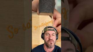 Simple chisel work 💜 asmr woodcarving woodworking wood carvingart asmrsounds [upl. by Einnov885]