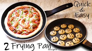 Easy 10 Minute Frying Pan Recipes NO Oven Pizza in Fry Pan  Cookies in Fry Pan  Without Oven [upl. by Saixela]