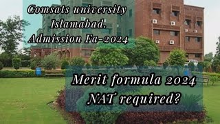 Comsats University admission Fa2024  CUI ampCUI Lahore Merit formula Jobandstudyhub [upl. by Coppock990]