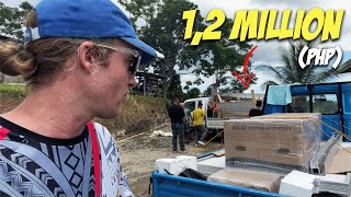 The MOST EXPENSIVE SHIPMENT Arrived  Building OFF GRID Home in the Philippines [upl. by Sukramaj]