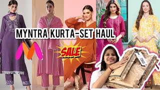 Myntra kurta set haul Under ₹1000  Myntra tryon kurta set haul myntra [upl. by Aillicec69]