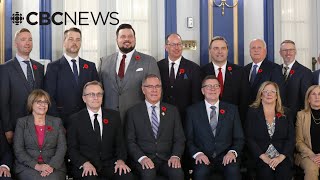 Premier Moe unveils new smaller Sask cabinet and says change room policy no longer 1st priority [upl. by Neeka]