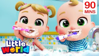 Brush Your Teeth Song  More Little World Kids Songs amp Nursery Rhymes [upl. by Etteuqram]