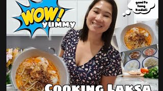 HOW TO COOK THE EASIEST WAY OF COOKING LAKSASINGAPORE LAKSA shortcut [upl. by Yleak43]