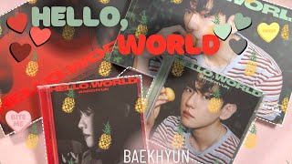 Baekhyun Hello World Unboxing  POBs Lucky Draws Fansigns [upl. by Aifos]