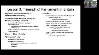 Topic 6 Lesson 3 “Triumph of Parliament in England” [upl. by Hurst566]