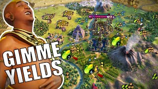 Civ 6  The Art Of HUGE Capital Yields Go Big I Say – 1 Deity Khmer Civilization VI [upl. by Eecats]