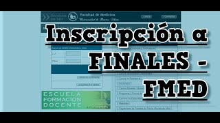 Como hacer la Inscripción a un Final de MEDICINA  FmedUBA [upl. by Prestige333]