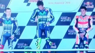 Motogp Jerez 2016 podium [upl. by Aihpos]