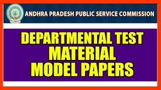 DEPARTMENTAL TEST MATERIAL Model Question Papers [upl. by Adlez202]