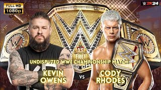 Kevin Owens vs Cody Rhodes  Undisputed WWE Championship Match  WWE2K24  GameCity [upl. by Nylirrej]