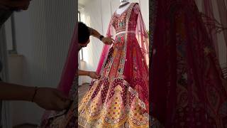 Multi color Jacard Fabric Mirror Embroidery work Designer Lehenga choli for Wedding lehenga [upl. by Shantee10]