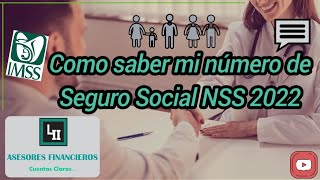 Como Saber Mi Numero de Seguro Social  NSS  2022 [upl. by Azil]