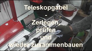 Teleskopgabel  Zerlegen Prüfen Reparieren Zusammenbauen [upl. by Hanser650]