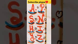 beautifulhandwriting shortsviral shortvideos trendingshorts art cute name letters♥️👍👍👍👍👍 [upl. by Amlez170]