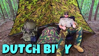 DUTCH ARMY Gortex Bivy amp Tarp Camp in Light Rain  Testing New gear In High Humidity [upl. by Bentley]