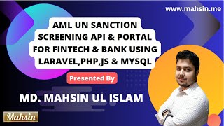 AML amp UN Sanction Screening API Portal for Fintech amp Banks  Laravel PHP JS MySQL [upl. by Theodor]