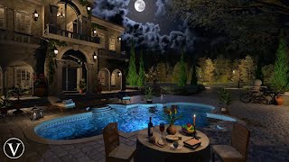 Mediterranean Country House  Night Ambience  Peaceful Water amp Forest Nature sounds [upl. by Alwyn281]