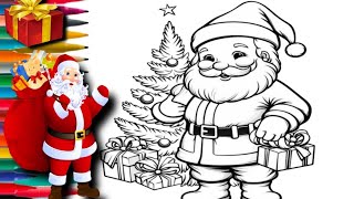 Winter Starts 😍Santa claus cone drawing 🖌️🎨  Cartoon Network  Colouring 🌈✨ craft [upl. by Gilles]