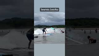 Beginner Surfers Wiping Out shorts costarica waves [upl. by Dnilasor]