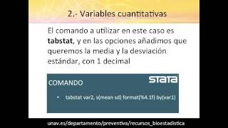 Tabla 1 descriptiva en 2 buclesSTATA [upl. by Mallorie]