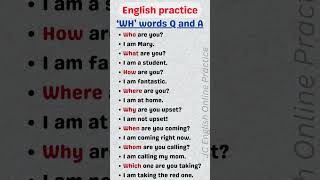 English Practice Common WH Questions amp Answers for Beginners englishpractice englishconversation [upl. by Chip]