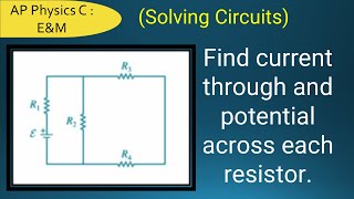 Find the currents through the the potential difference across each resistor in the circuit shown [upl. by Eenhat758]