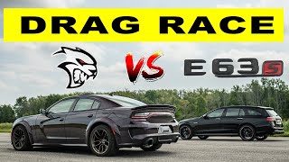 2022 Dodge Charger RedEye Widebody vs Mercedes E63S AMG Wagon real life drag and roll race test [upl. by Colligan]