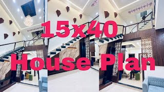 15x40 house for sale  1540 luxury duplex  15x40 double height house [upl. by Cooke]