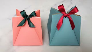 How to make origami gift bag out of wrapping paper  Gift wrapping ideas without box [upl. by Towroy]