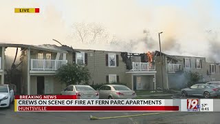 Crews On Scene Of Fire At Fern Parc Apartments  October 14 2024  News 19 at 830 am [upl. by Ahseekal]