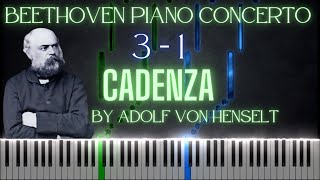 Adolf Von Henselt Cadenza For Beethovens Piano Concerto No 3 Op 37 Movement 1 [upl. by Ahsuatal]