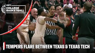 Texas player ejected Texas Tech given tech after fans throw objects onto court [upl. by Philan]