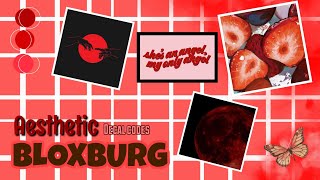 AESTHETIC RED DECALS FOR BLOXBURG  ROBLOX pls check dscptn for correct codes [upl. by Annabella]