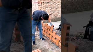 Amazing 3D brick wall design  brickwork bricklaying brick satisfying construction shortsfeed [upl. by Elodia170]