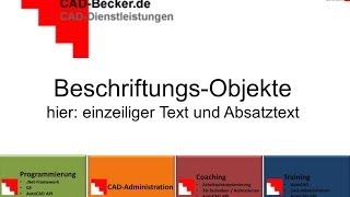 AutoCAD Erstellen eines Textes als BeschriftungsObjekt [upl. by Nomyar]