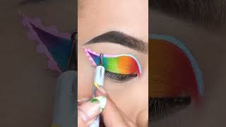 Rainbow Eye Makeup 🌈 makeupartist MakeupTutorial makeup fyp [upl. by Ayit517]