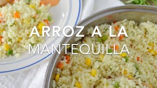 ARROZ BLANCO CON VERDURAS arroz a la mantequilla  Recetas fáciles Pizca de Sabor [upl. by Dinny]