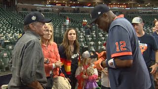 Country music legend George Strait meets with Astros manager Dusty Baker [upl. by Oned]