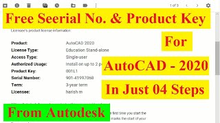 Free serial number amp product key for autocad 2020 [upl. by Hars]