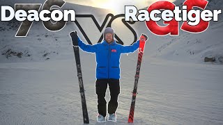 SKITEST  VÖLKL Racetiger GS vs Deacon 76 inkl Master [upl. by Yrollam]