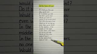 In the Name of Love Lyrics💗 Song by Bebe Rexha and Martin Garrix inthenameoflove lyrics [upl. by Lienad]