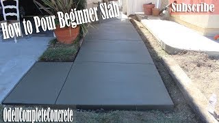 How to Pour a Beginners Concrete Slab Walkway  DIY [upl. by Nesline]