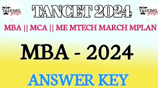 TANCET 2024  MBA 2024  ANSWER KEY  MBA 2024 ENTRANCE TENTATIVE ANSWER KEY  talkingtamila [upl. by Booker]