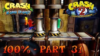 Crash Bandicoot 2  N Sane Trilogy  100 Walkthrough Part 31 Piston It Away Both Gems [upl. by Malik]