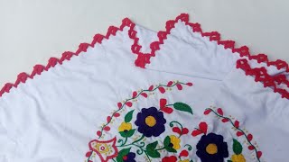 Excellent 👌 Design of Crochet 🧶 And Hand Embroidery Tutorial HaadiArts [upl. by Eimmij]