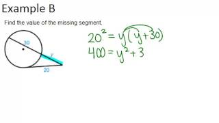 Segments from Secants and Tangents Examples Geometry Concepts [upl. by Eustatius]