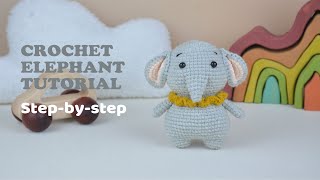 Elephant Crochet Kit for Beginners SLOW StepbyStep Amigurumi Animal Tutorial [upl. by Gunar467]